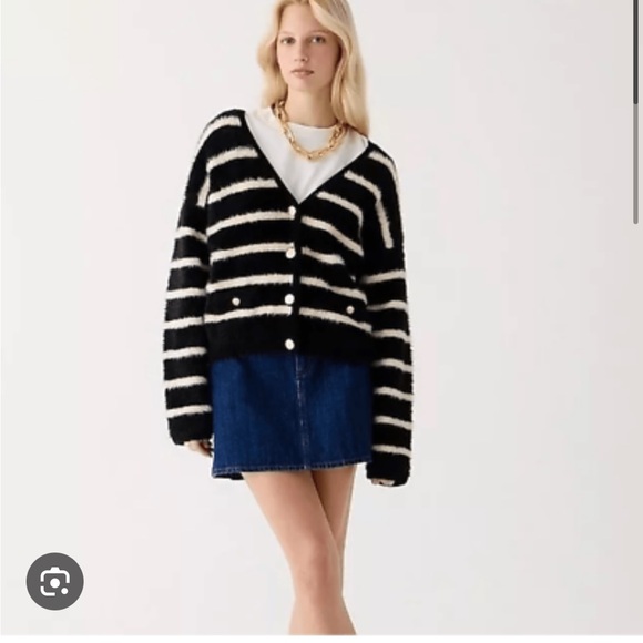 NWOT Sweater lady jacket in striped brushed yarn - Picture 3 of 6